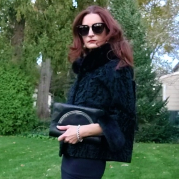 Vintage Heiress Persian Curly Lamb & Mink Fur Jacket - Picture 7 of 14